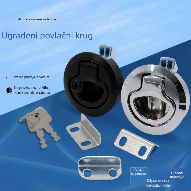 Kvaka za vrata s prstenom za povlačenje, okrugla, model MS739, Awawang, cinkova legura, moderan minimalistički stil