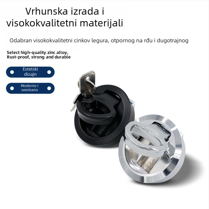 Kvaka za vrata s prstenom za povlačenje, okrugla, model MS739, Awawang, cinkova legura, moderan minimalistički stil