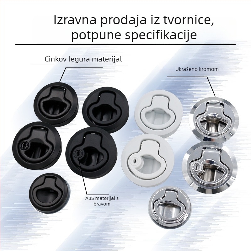 Kvaka za vrata s prstenom za povlačenje, okrugla, model MS739, Awawang, cinkova legura, moderan minimalistički stil