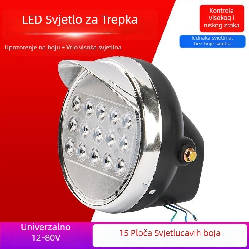 LED prednje svjetlo za električni tricikl, 11V, Materijal: Drugo, Marka: Drugo