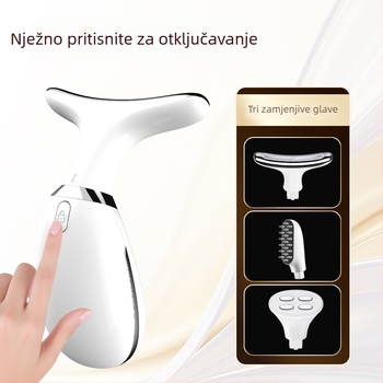 Dicai MR10 Uređaj za ljepotu vrata: podizanje i zatezanje, smanjenje bora, obnavljanje kože; trostruki masazni uređaj s fotonskim svjetlom i načinom za oči