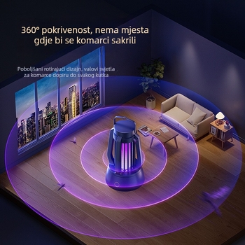 Tri u jednoj: Lampa za uništavanje komaraca za unutarnje osvjetljenje, prijenosna kamping hvataljka s električnim šokom i bežičnim punjenjem