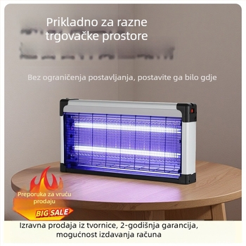 Zidna lampa za ubijanje komaraca za trgovačke prostore, LED rasvjeta, električni šok i svjetlosna zamka, PVC kućište otporno na vatru, 2 godine jamstva
