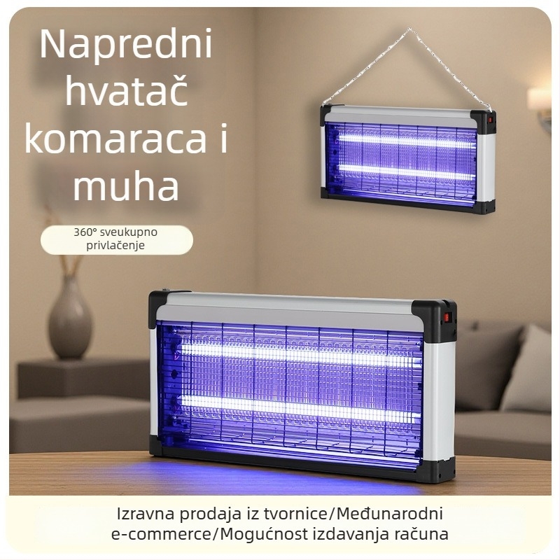 Zidna lampa za ubijanje komaraca za trgovačke prostore, LED rasvjeta, električni šok i svjetlosna zamka, PVC kućište otporno na vatru, 2 godine jamstva