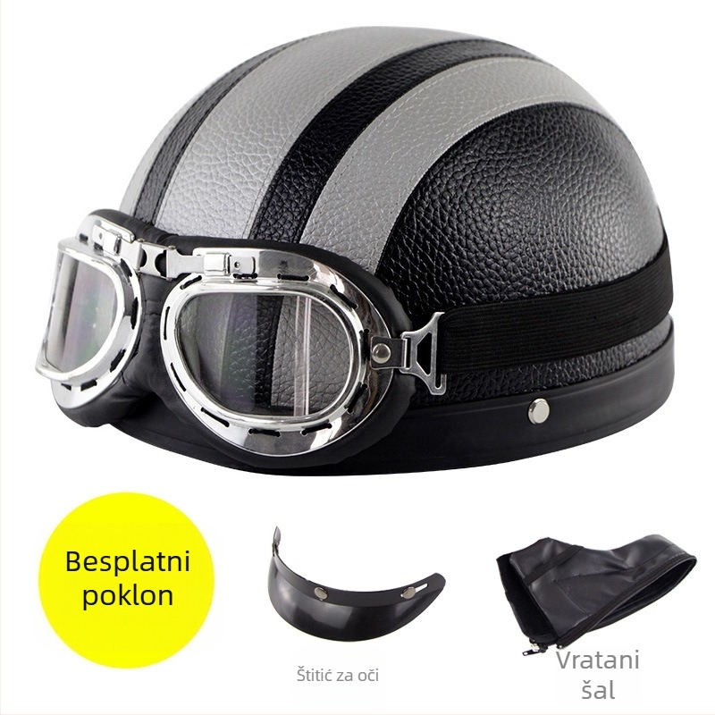 Cyclegear kaciga za bicikl, polu-školjka dizajn, zaštita od vjetra i sunca, prugasti uzorak, PU koža + PP omotač, odrasli, unisex, s tiskanim logotipom