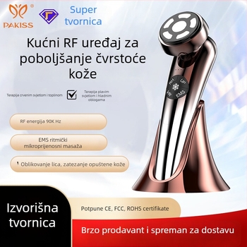 Uređaj za podizanje lica za pomlađivanje s EMS mikrostrujom, RF crveno svjetlo, toplo/hladno kompresiranje, IPX5 vodootpornost, ugrađena baterija 500–800 mAh