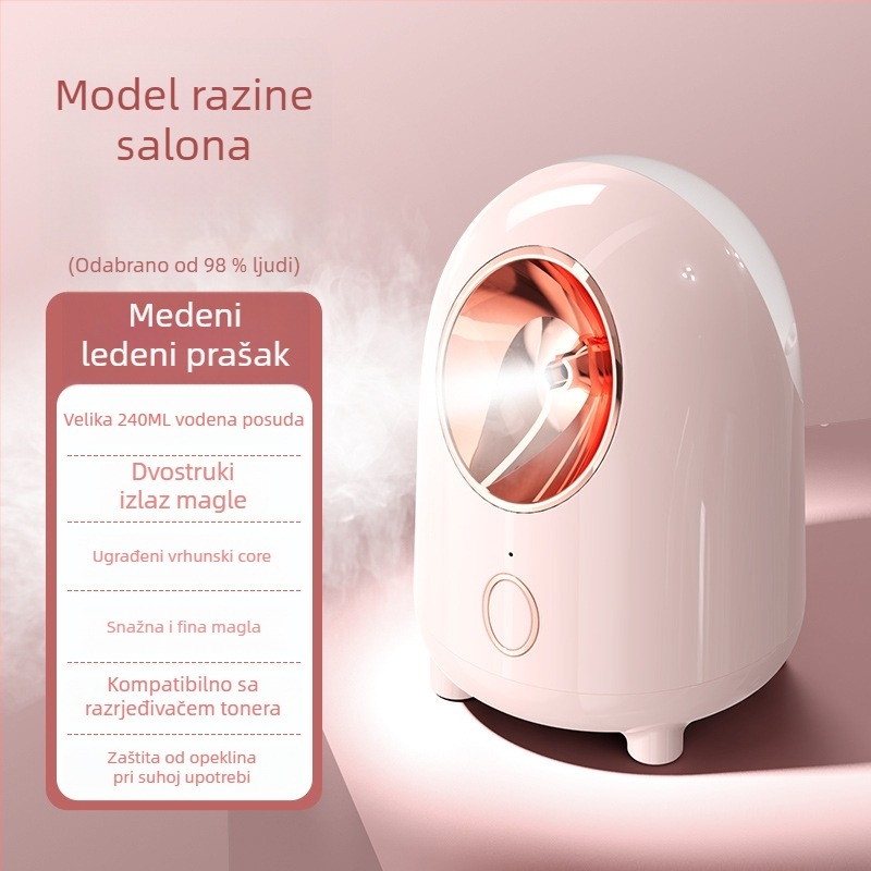 Kućni uređaj za hidrataciju lica s nano raspršivanjem, topli i hladni sprej, 1. stupanj, vrijeme magle 61–120 s, bez baterije