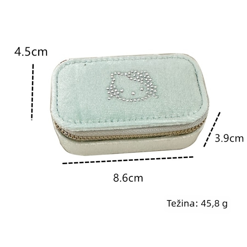 Kutija za nakit s pregradom na zatvarač — pamut, prašinu otporna, vlagotporna, zaštita od oksidacije, lagani luksuzni stil