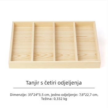 Izložbena pladnja od bora s 12 pretinaca, jednoslojni, minimalistički visokokvalitetan dizajn