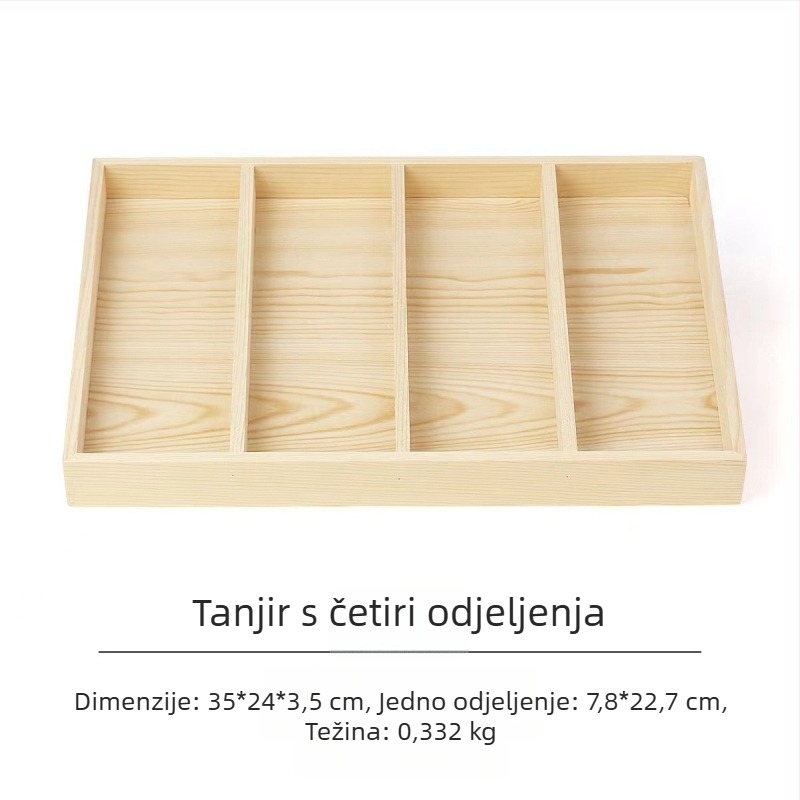 Izložbena pladnja od bora s 12 pretinaca, jednoslojni, minimalistički visokokvalitetan dizajn