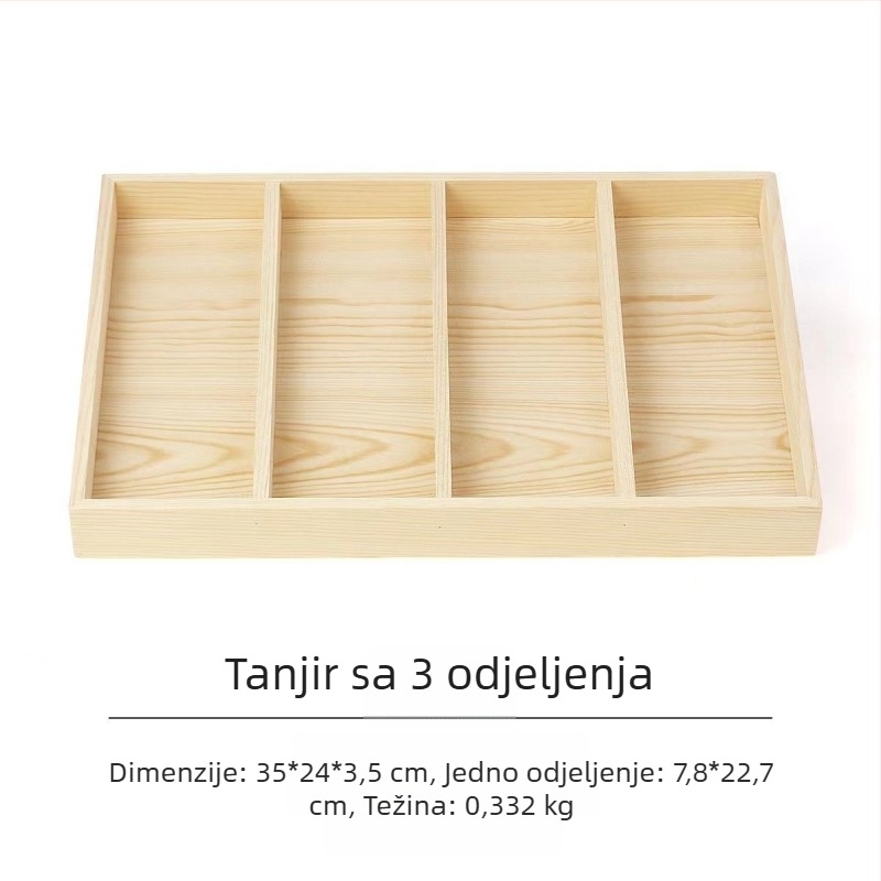 Izložbena pladnja od bora s 12 pretinaca, jednoslojni, minimalistički visokokvalitetan dizajn