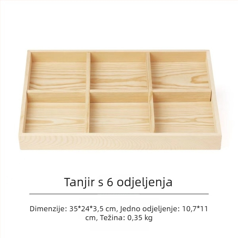 Izložbena pladnja od bora s 12 pretinaca, jednoslojni, minimalistički visokokvalitetan dizajn