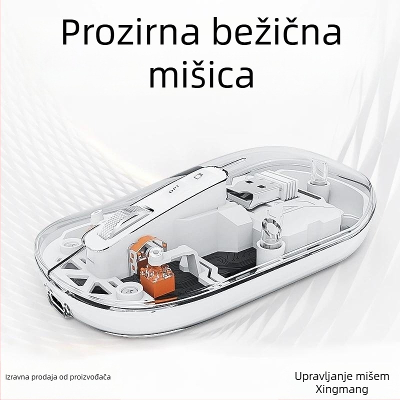 Bežično miš s tri načina za stolno računalo i prijenosno računalo, 1600 DPI, 5 tipki, ergonomski dizajn