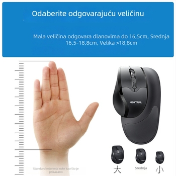 Ergonomski USB bežični miš, 3200dpi, 6 tipki, 2.4GHz, kompatibilan s laptopom