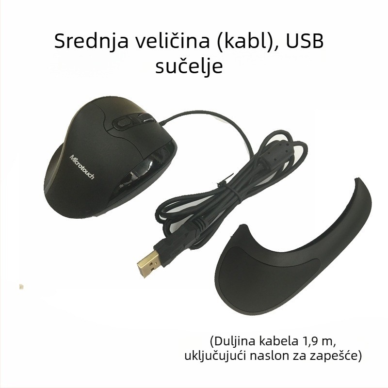 Ergonomski USB bežični miš, 3200dpi, 6 tipki, 2.4GHz, kompatibilan s laptopom