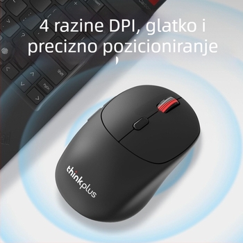 Lenovo ThinkPlus WL300 Bežična optička miš 2.4G, 2400 DPI, 3 tipke, USB, kompatibilno s desktop računalima