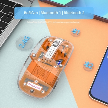 M133 Bluetooth miš s tri načina, tih i punjiv, 2400dpi, USB, 5 tipki, 2.4GHz bežično, doseg 10 m