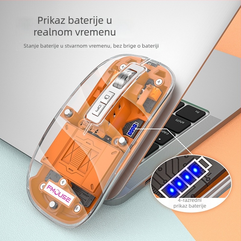M133 Bluetooth miš s tri načina, tih i punjiv, 2400dpi, USB, 5 tipki, 2.4GHz bežično, doseg 10 m