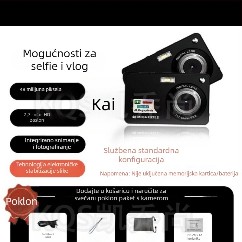 Rong Lai P20 CCD digitalni fotoaparat: senzor 48 MP, 8x optični zum, integrirana kamera, optička stabilizacija slike