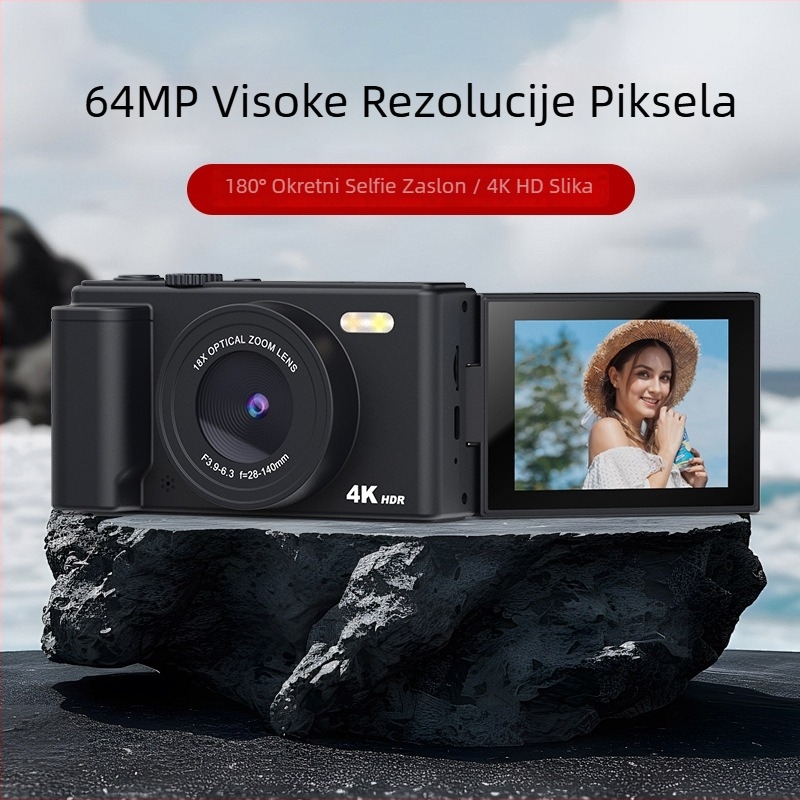 Kamera bez ogledala s CMOS senzorom, periskopskim objektivom, okretni zaslon, rezolucija 1280×1024, pohrana na TF karticu