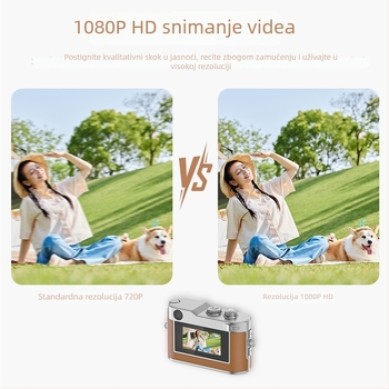 Dječja retro mini digitalna kamera s 0,96-inčnim IPS HD zaslonom, TF kartično skladištenje, 1–5 MP, model DC26, trajanje baterije 1–3 sata