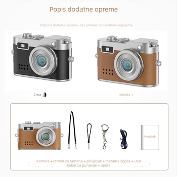 Dječja retro mini digitalna kamera s 0,96-inčnim IPS HD zaslonom, TF kartično skladištenje, 1–5 MP, model DC26, trajanje baterije 1–3 sata