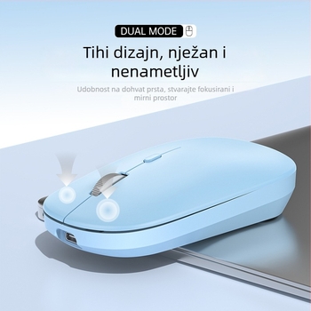 Bežični miš s dualnim načinom 2.4G/Bluetooth, 1600 DPI, USB sučelje, ponovno se puni