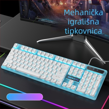 Žični set tipkovnice i miša s RGB pozadinskim osvjetljenjem, 104 tipke, ABS kućište, kabel 1,35 m, univerzalna kompatibilnost