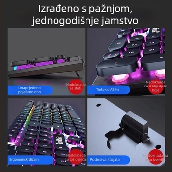 Žični set tipkovnice i miša, s numeričkom tipkovnicom, bez pozadinskog osvjetljenja