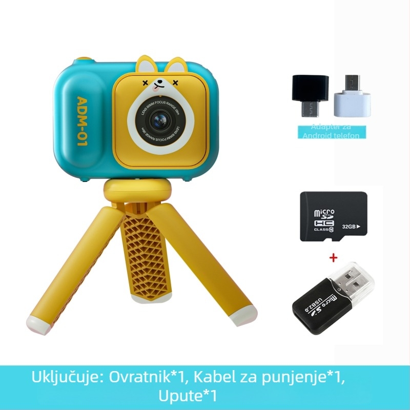S11 dječja kamera igračka s 2,4 inčnim LCD-om, dvostruka kamera, TF kartica za pohranu, ABS kućište, 600 mAh baterija