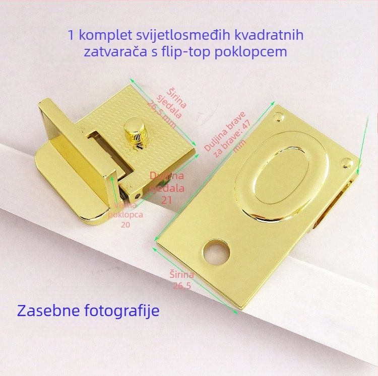 Shrimp button metalni hardver za torbe – twist zatvarač, duga kopča za remen, za prave kožne torbe