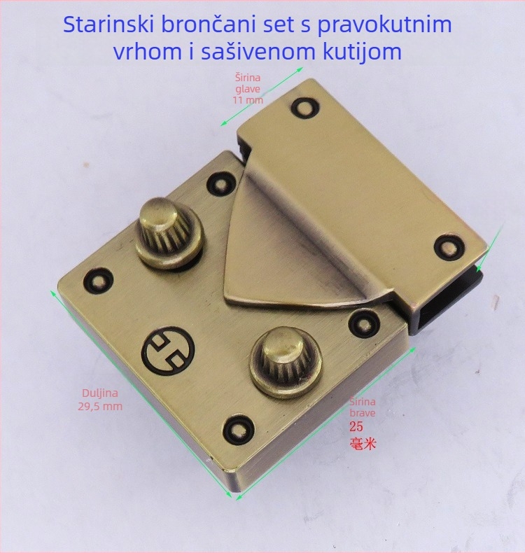 Shrimp button metalni hardver za torbe – twist zatvarač, duga kopča za remen, za prave kožne torbe