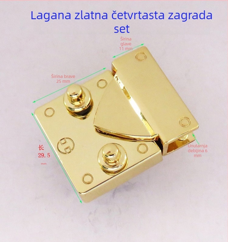 Shrimp button metalni hardver za torbe – twist zatvarač, duga kopča za remen, za prave kožne torbe