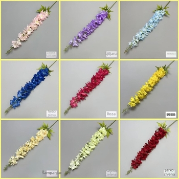 Umjetni svilenkasti buket za svečanu dvoranu – Feiyan motiv lastavice, hiacinkasti naglasak, marka Looking at Flowers, materijal: svila, izrada: stiliziranje/reljef