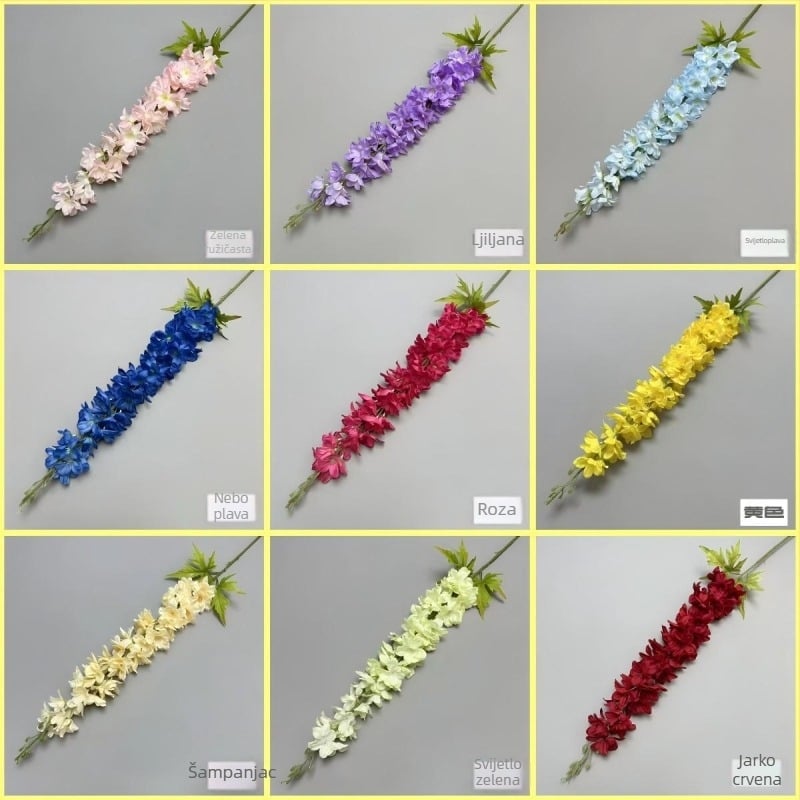 Umjetni svilenkasti buket za svečanu dvoranu – Feiyan motiv lastavice, hiacinkasti naglasak, marka Looking at Flowers, materijal: svila, izrada: stiliziranje/reljef