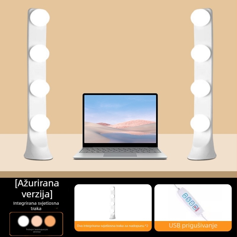 LED stolna svjetiljka za live streaming i fotografiju - 10W, 5V/2A, tri boje temperature, integrirani jednoredni dizajn