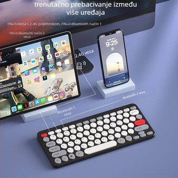 Bluetooth bežični set tipkovnice i miša, punjiv, USB sučelja za tipkovnicu i miš, optički senzor 1000 dpi, vodootporan