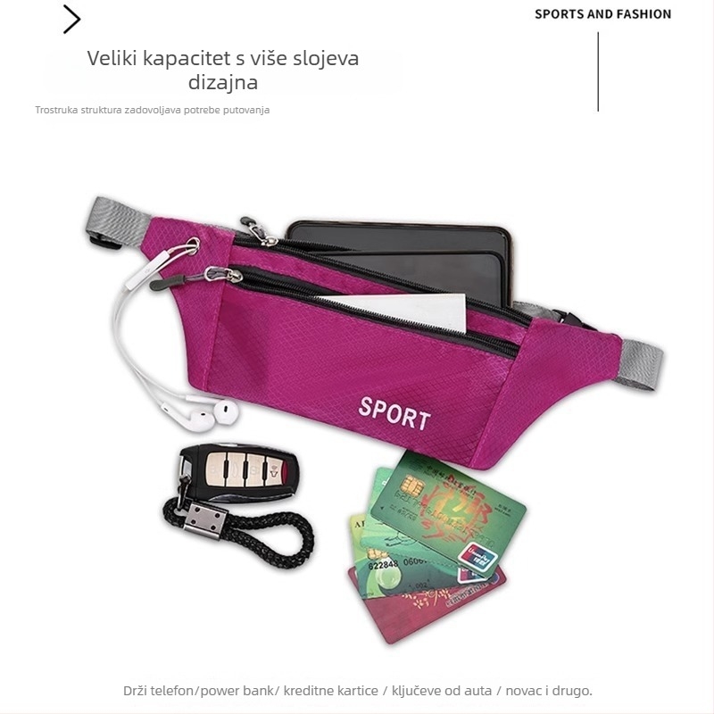 Ženska crossbody torba od najlona, meka, s zatvaračem, unutarnja pretinica za mobitel i unutarnja džep, za svakodnevnu upotrebu.