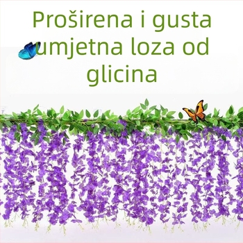 Umjetni glicinijski viseći cvjetni niz – za vjenčanja i vanjsku dekoraciju, model 18328127424, materijal: svila cvjetovi, obrada: bojano, stilizirano, reljefno, injekcijsko oblikovanje