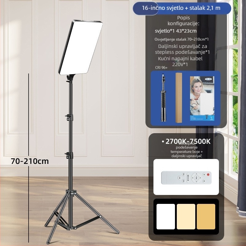 LED svjetlo za livestream RL-24, 80W, 220V, LED izvor svjetla, tri boje temperature