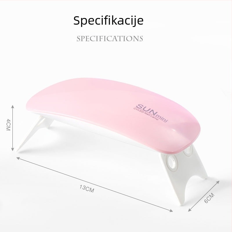 Lampa za sušenje noktiju za gel lak, ručna, prijenosna, set od pet komada