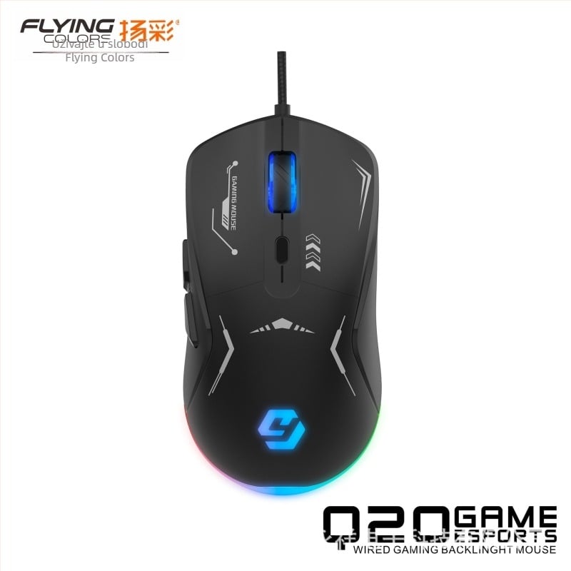 Yangcai kabelski set tipkovnice i miša s pozadinskim osvjetljenjem, optička 1200 dpi, USB priključci, ergonomski dizajn