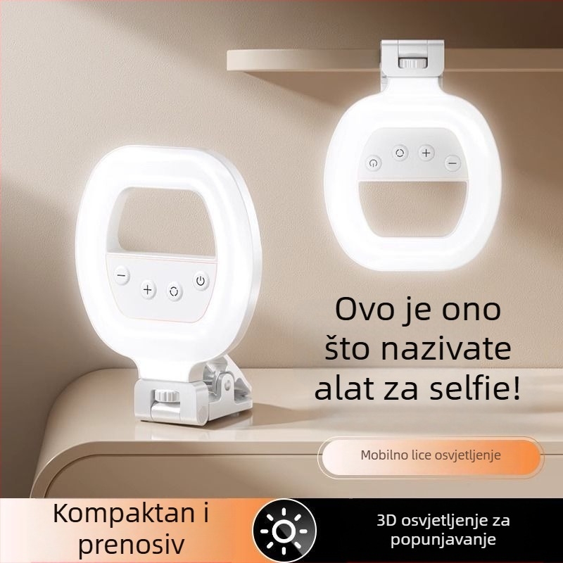 W66 Clip-On LED prstenasta rasvjeta za fotografiju — Prenosna ručna rasvjeta za selfie i prijenos uživo, ispod 10W, 110V