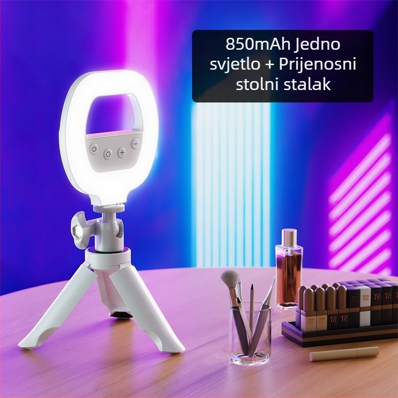 W66 Clip-On LED prstenasta rasvjeta za fotografiju — Prenosna ručna rasvjeta za selfie i prijenos uživo, ispod 10W, 110V