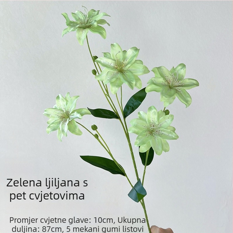 3D ispisani ljiljan umjetni cvijet za vjenčanu dekoraciju — plastika i svila, reljefna tekstura