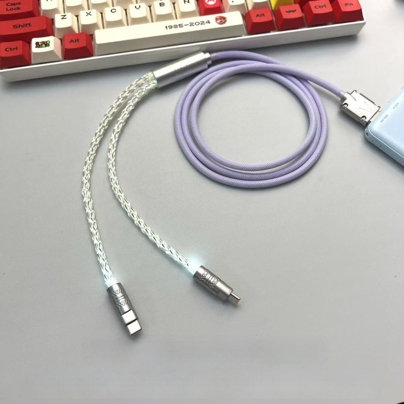 Geek 8K brzina dvostruki Type-C kabel za tipkovnicu i miša s bijelim optičkim magnetskim prekidačem za mehaničku tipkovnicu