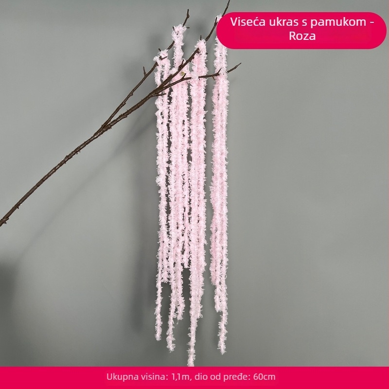 Viseća dekoracija od svilenih cvjetova s resama – svadbeni backdrop, rekvizita za fotografiju, kućna dekoracija