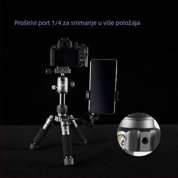 Aluminijski tripod s kugličnom glavom, 5 sekcija, nosivost 2–5 kg, ploča za brzo oslobađanje