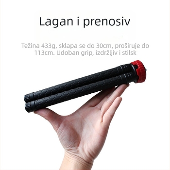 Stativ s teleskopskim trokutastim nosačem od nehrđajućeg čelika, 8 segmenata, kuglična glava, nosivost 2–5 kg, model SC22712, branda Shucheng