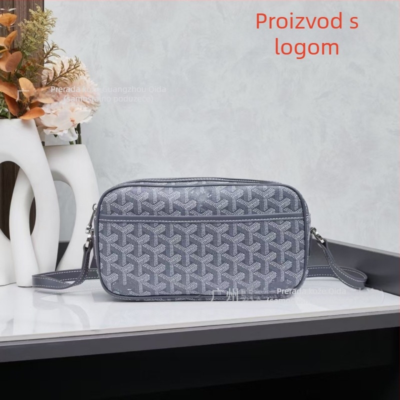 Muška crossbody torba od prave kože, prvi sloj teleće kože, ultra lagana, podstava od platna